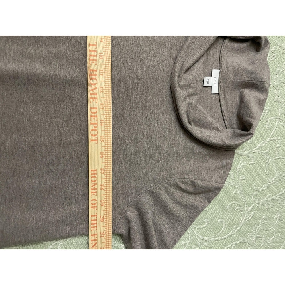 Pure Jill Dress Womens L Gray Cowl Neck Long Sleeve Jersey Shift Pockets - Picture 7 of 14